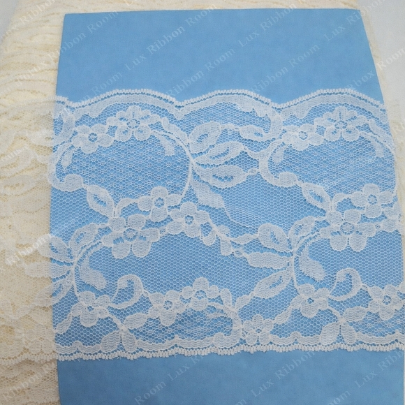 unknown Other - Vintage French Calais Leavers Lace 14-Yards 3.75in Bridal Couture Scalloped